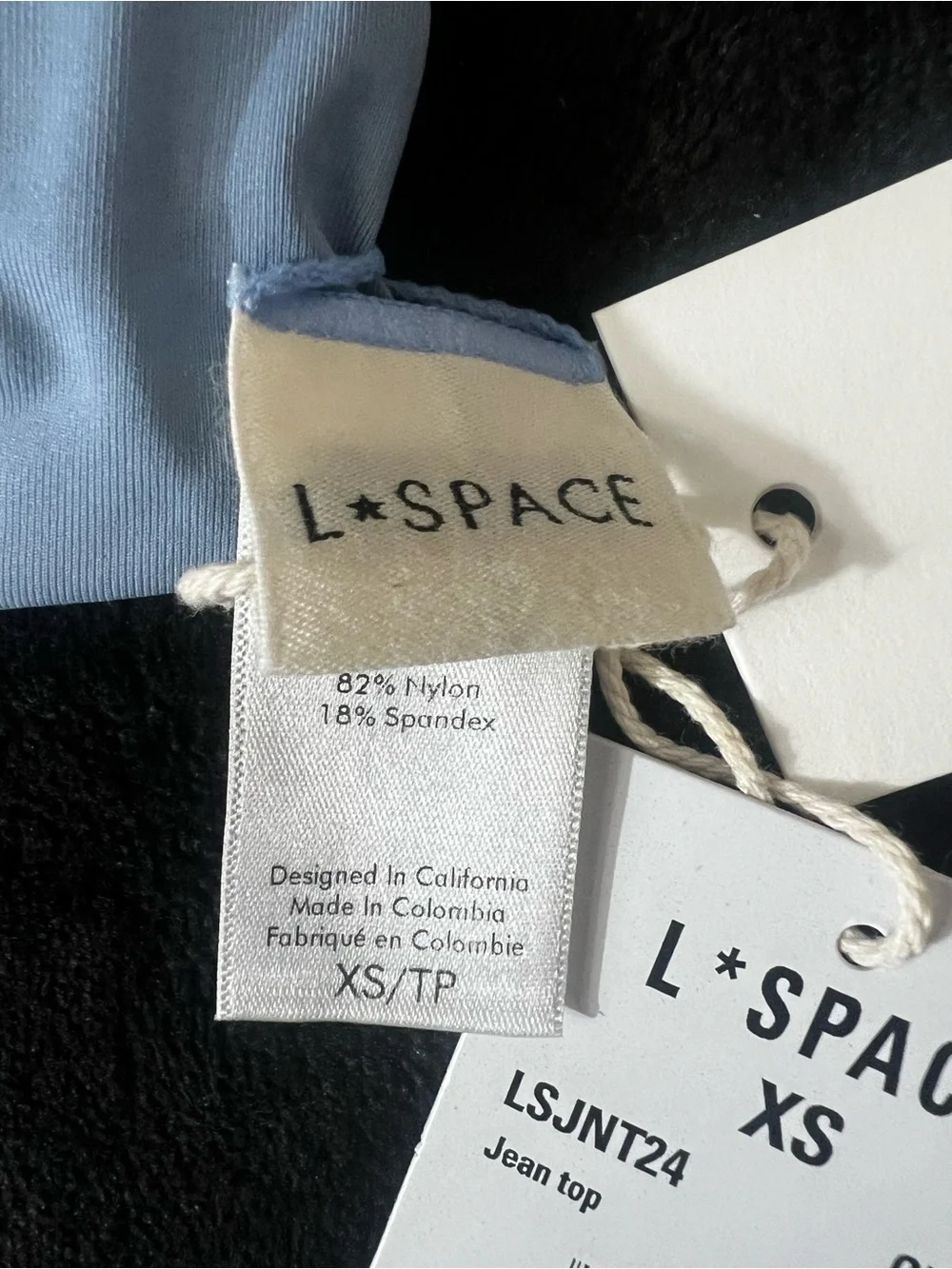 l*space Periwinkle Triangle Bikini Top with Bead Accents - XS - NWT New with Tag